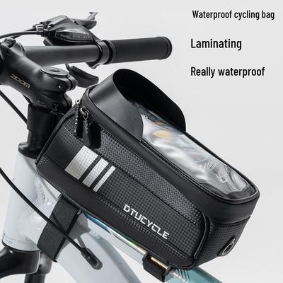 Wasserabweisende Oberrohr-Fahrradtasche mit Touchscreen-Handyhalter