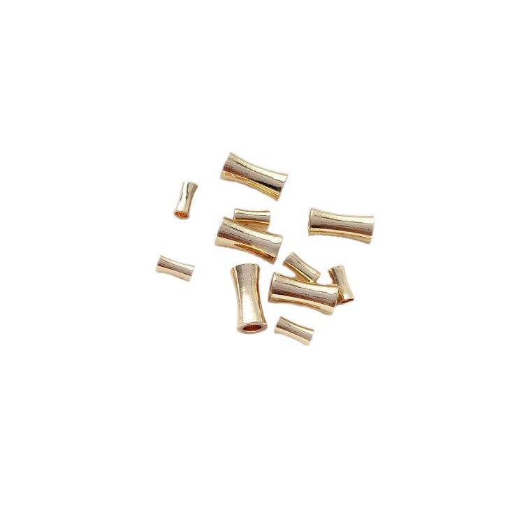14K Gold-Plated Bamboo Tube Beads for DIY Jewelry