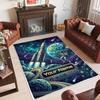 Cosmic Theme Crystal Velvet Floor Rug Personalized Custom Name Text Warm Carpet Home Decoration