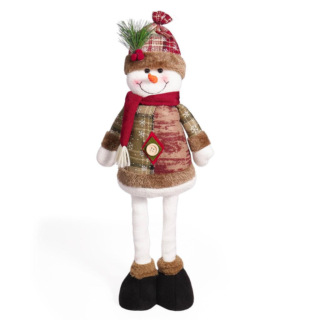 Christmas Telescopic Plush Toys: Santa Claus, Snowman & Reindeer Decorations