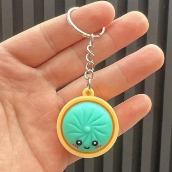 3Pcs Mini Dumpling Keychain Pendant Soft Food Charm Cartoon Snack Accessories for Bags Car