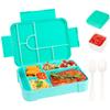 Divided Bento Box Large Capacity Microwave Lunch Box with Fork Spoon Leakproof Food Container For Back To School Camping Kitchen