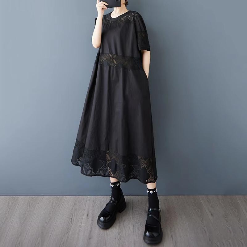 XITAO Hollow Out Patchwork Lace Dress  HQQ2472