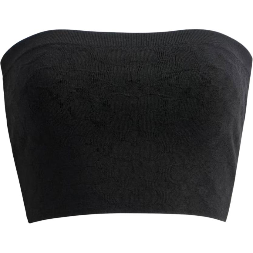 Coach Signature Knit Bandeau Top Women tops Black CJ299-BLK L