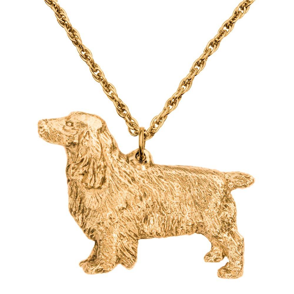 Field Spaniel British-made Art Dog Pendant Necklace Collection