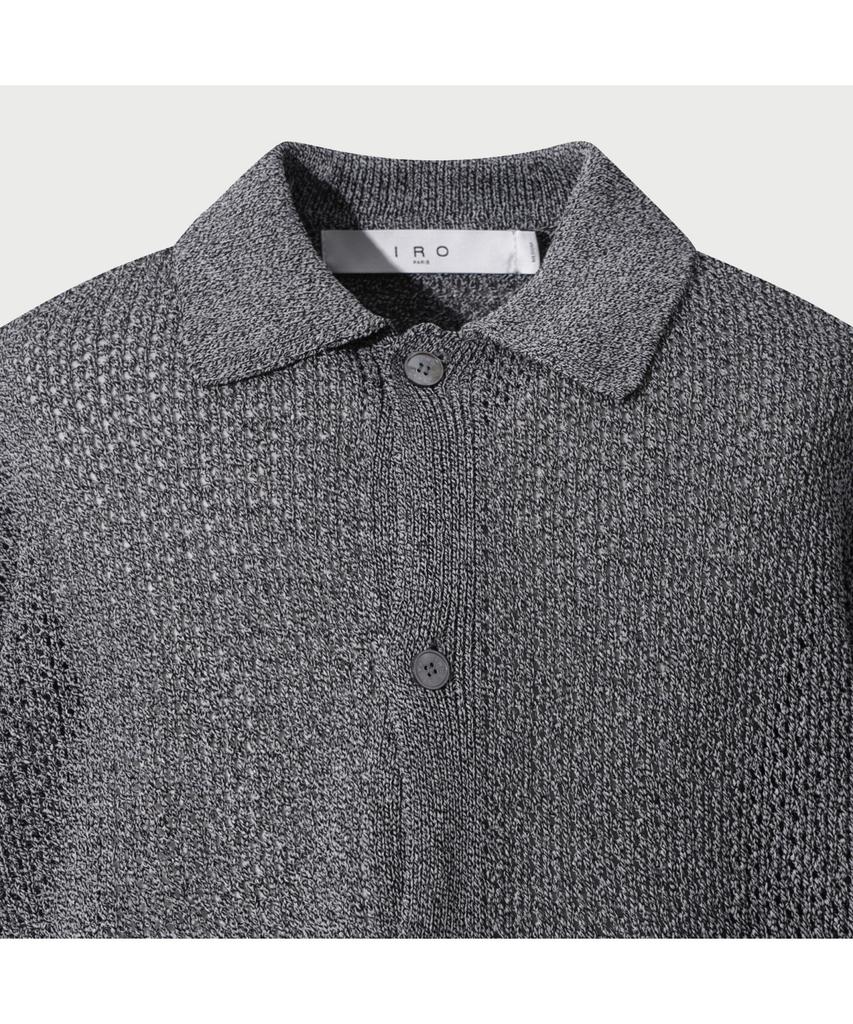 Iro Ember Short Sleeve Collared Cardigan - Black