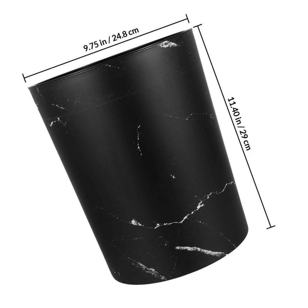Large Capacity Marble Pattern Trash Can Press Ring Plastic Wastebasket for Home Office Bathroom Kitchen Bedroom Waste Bin