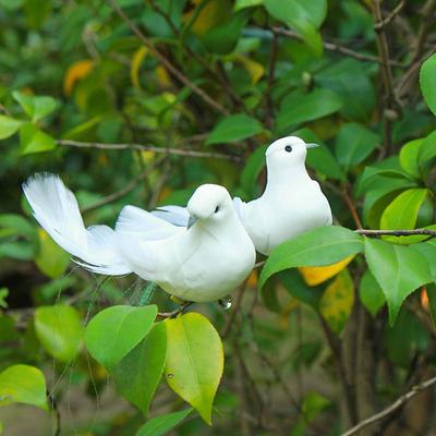 1Pc Künstliche Taube Vögel Gefälschte Tauben Simulation Feder Taube Weihnachten Baum Hochzeit Party Ornamente Hause Wohnzimmer Dekor