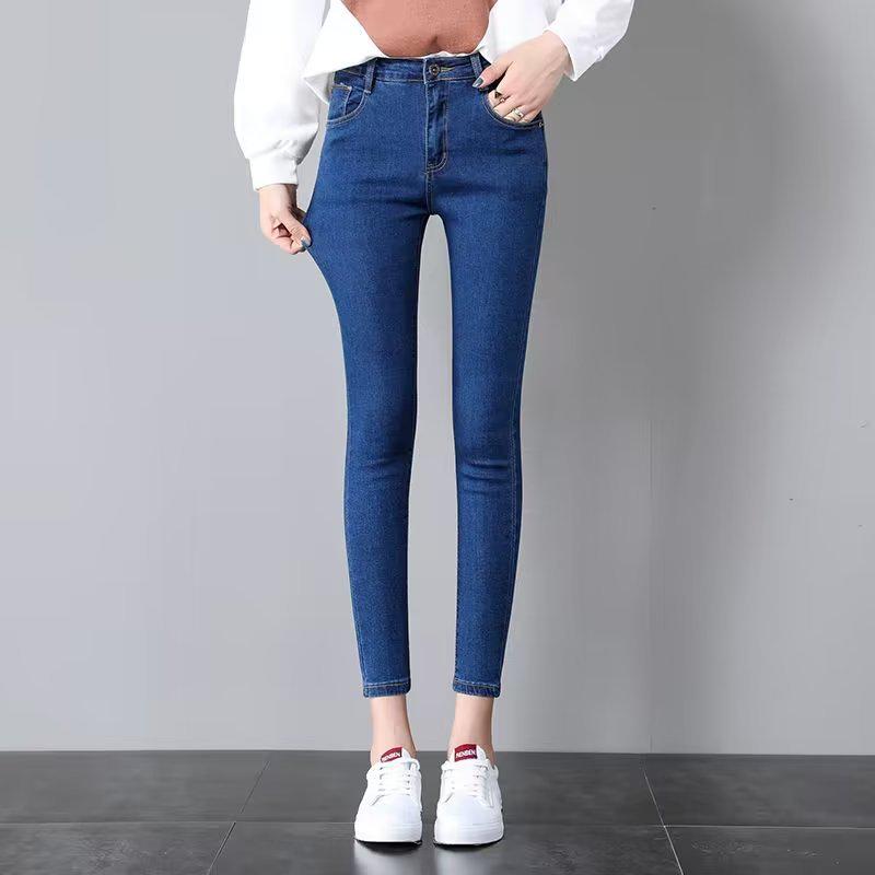 2023 Women s High Waist Slim Fit Velvet-Lined Winter Jeans Small