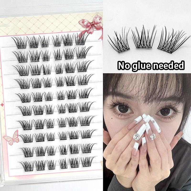 Natural And Realistic Large-Capacity Glue-Free False Eyelashes Curled In Sections Long-Lasting And Durable