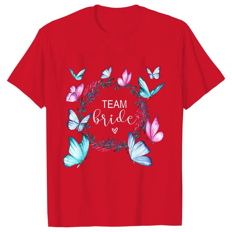 Fashion Bridal Wedding Party T-shirt Team Bride Bridesmaid Shirts Unisex’s Bachelorette Single Farewell Party Flower Wreath Tees