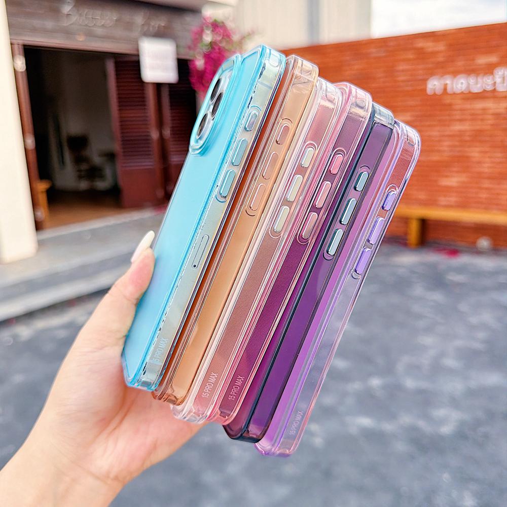 KEYSION Fashion Laser Gradient Colorful Phone Case for iPhone 11 12 13 Pro Max Soft TPU+PC Shockproof Back Cover for iPhone 11 12 13