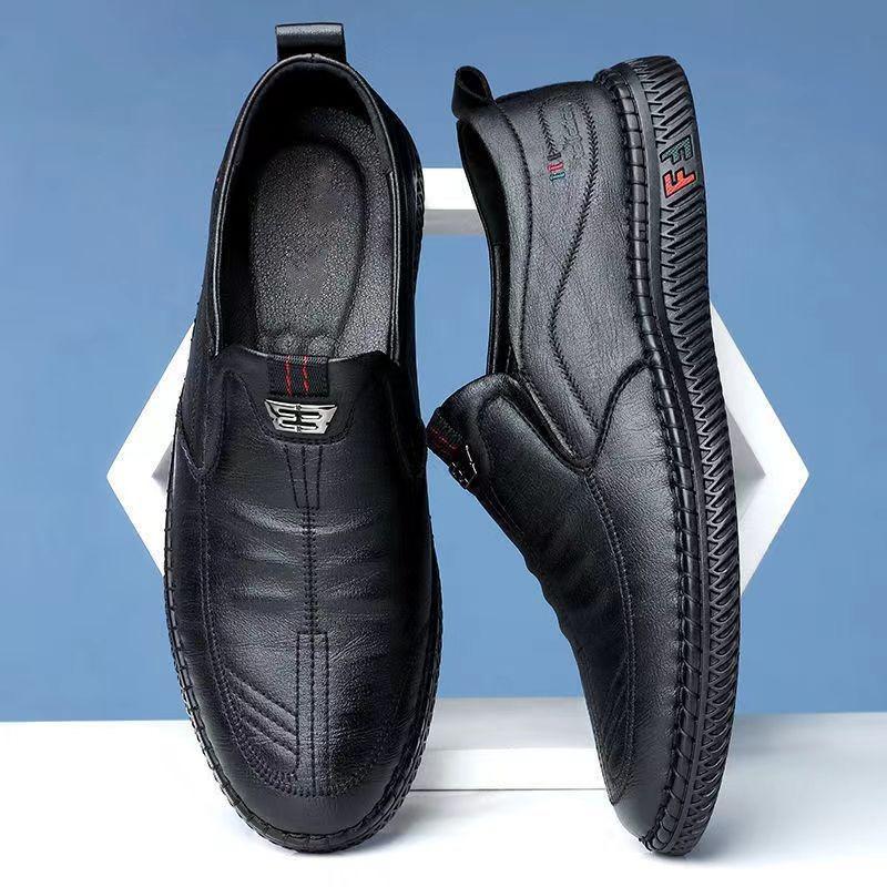 Men's Spring New Soft Leather Doudou Shoes Business Casual Men's Leather Shoes One Pedal Club