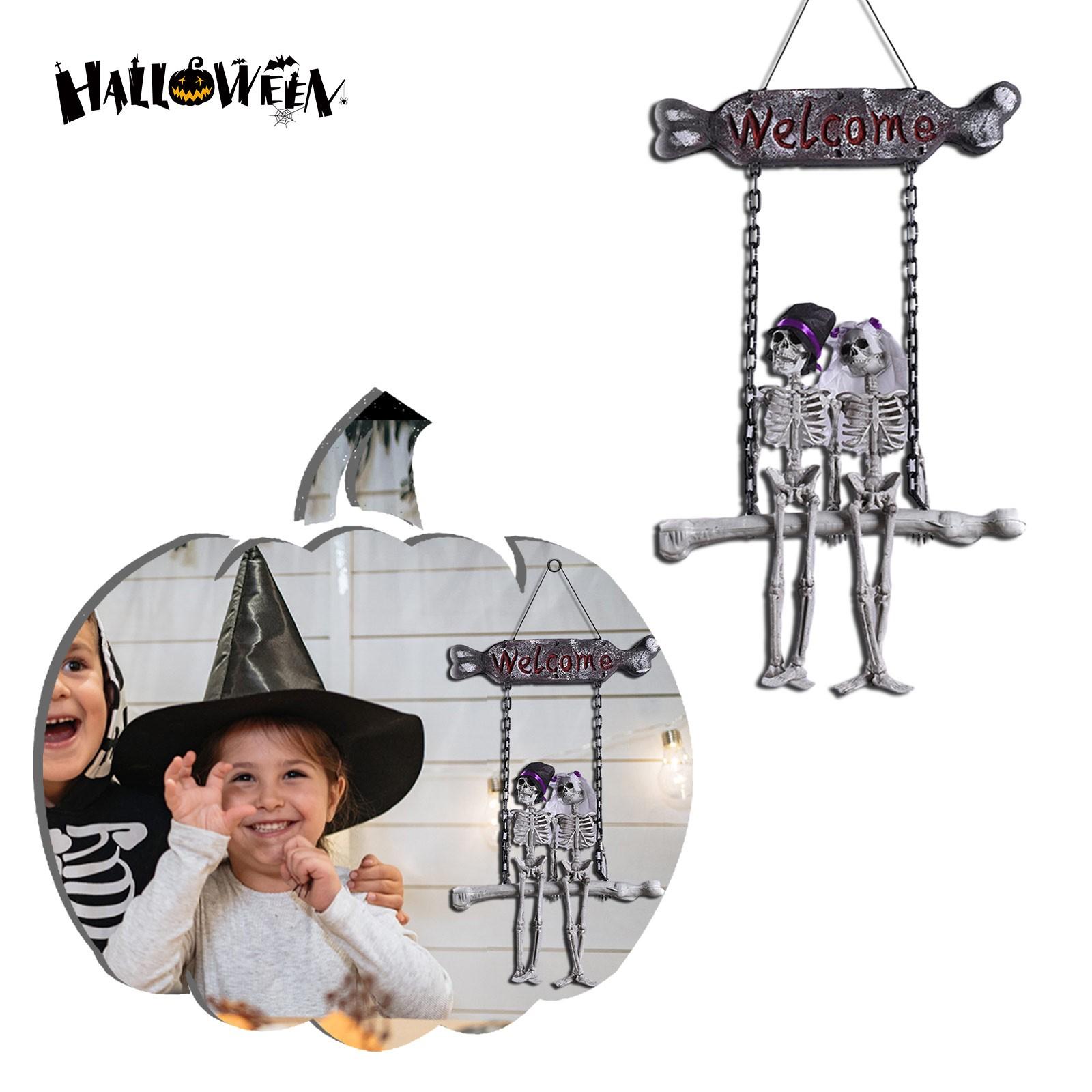 

Skeleton Skeleton Bride And Groom Welcome Door Plate Pendant Horror Decoration One Size белый