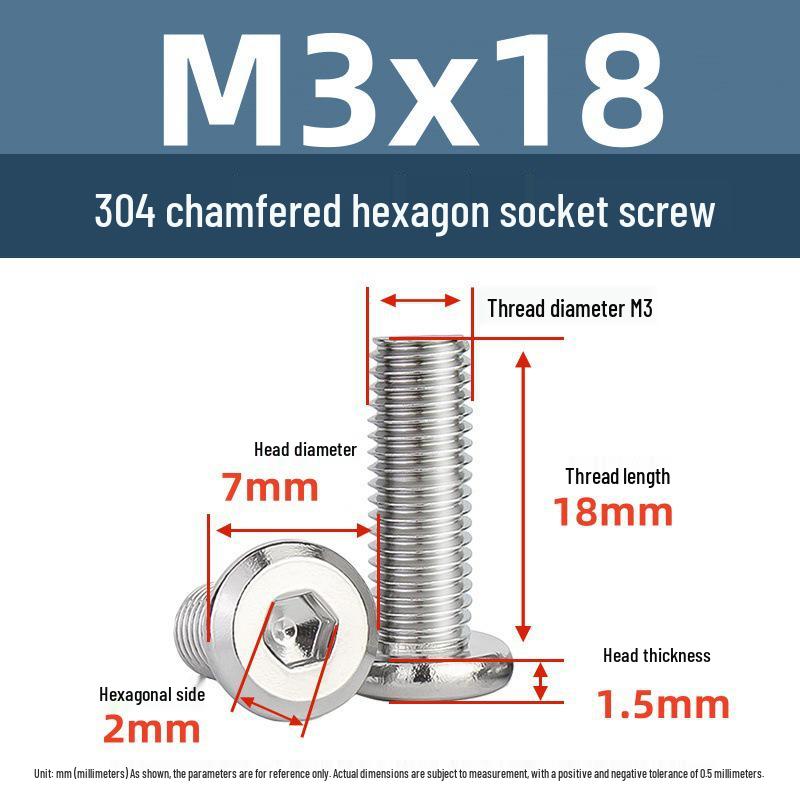 Yigu 304 Stainless Steel M2-M12 Countersunk Flat Head Hex Screw for Furniture & Cabinets