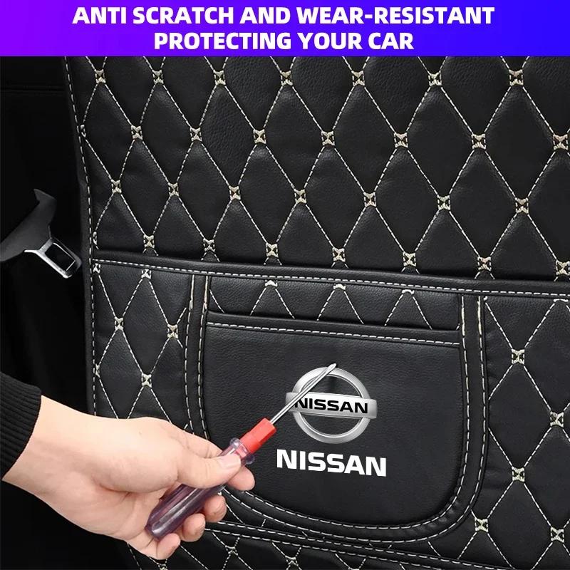 PU Leather Cover Car Seat Cover Anti Kick Mat Pad Seat Cover For Nissan X-trail Qashqai Note Juke Sentra Patrol Leaf Accessories
