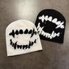 Funny Knit Beanie Men Women Halloween Party Teeth Venom Design Warm Winter Hat