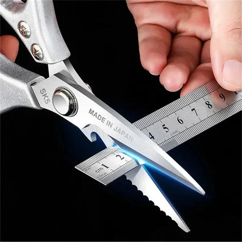 Stainless Steel Kitchen Scissors Chicken Bone Scissors Shear Fish Duck Cut Chef Professional Scissors Kitchen Accessories