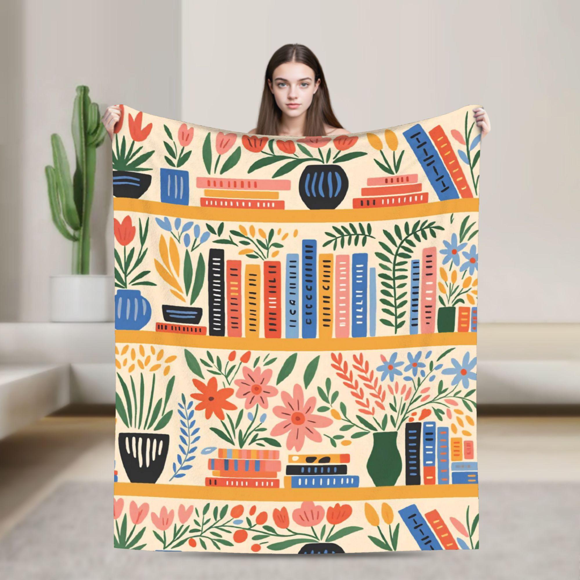 

Book Lover Warm Comfy Blanket Print Camping Throw Blanket Couch Bed Flannel Bedspread Sofa Bed Cover 80x120cm