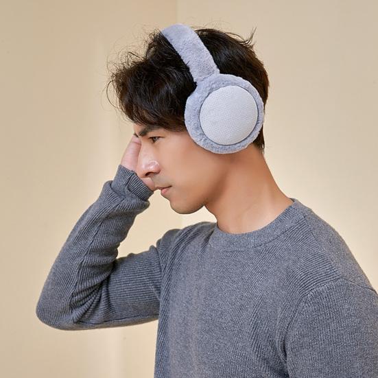 Winter Unisex Ear Muffs Folding Solid Color Good Elasticity Anti Fall Earmuffs Plush Adjustable Ear Warmers for Outdoor