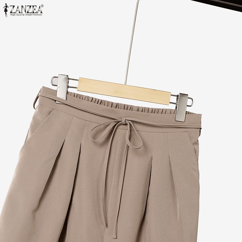 ZANZEA Women Sleeveless Blouse and Long Pants Summer Two Piece Suit Sets