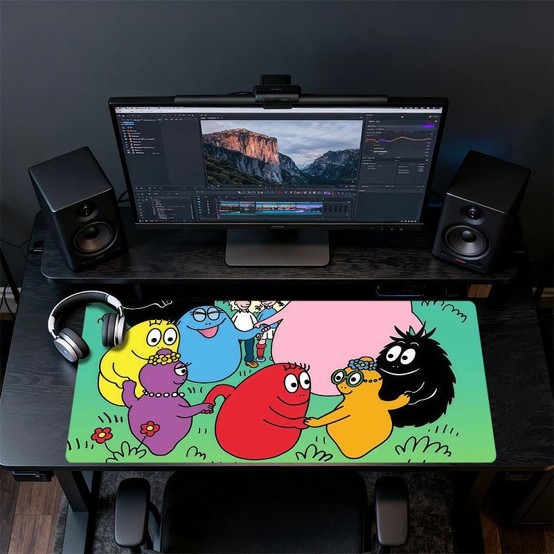 The Barbapapa Family Mouse Pad, Large Gaming Desk Mat, Non-slip XXL Mousepad for Laptop & Tablet, Mini PC Playmat with Stitched Edges