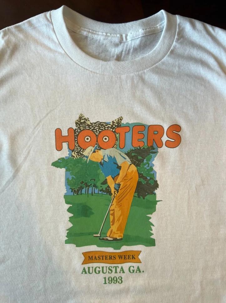 HOOTERS Masters Week 1993 Vintage Hooters Golf White T Shirt Size S-5XL Unisex T-Shirt M