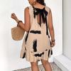 Sleeveless Dress Round Neck Temperament Printed Plus Size Short Dress