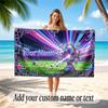Soccer Theme Beach Towel Personalized Custom Name & Text Soft Quick Dry Beach Towel for Swimming Travel