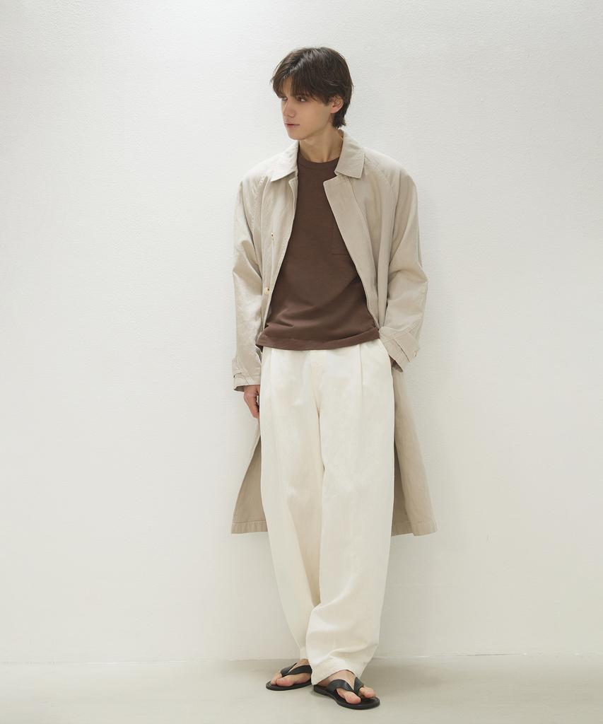 Oteumilkape [Unisex] Dyed Tapered Elastic Waist Pants - Ivory