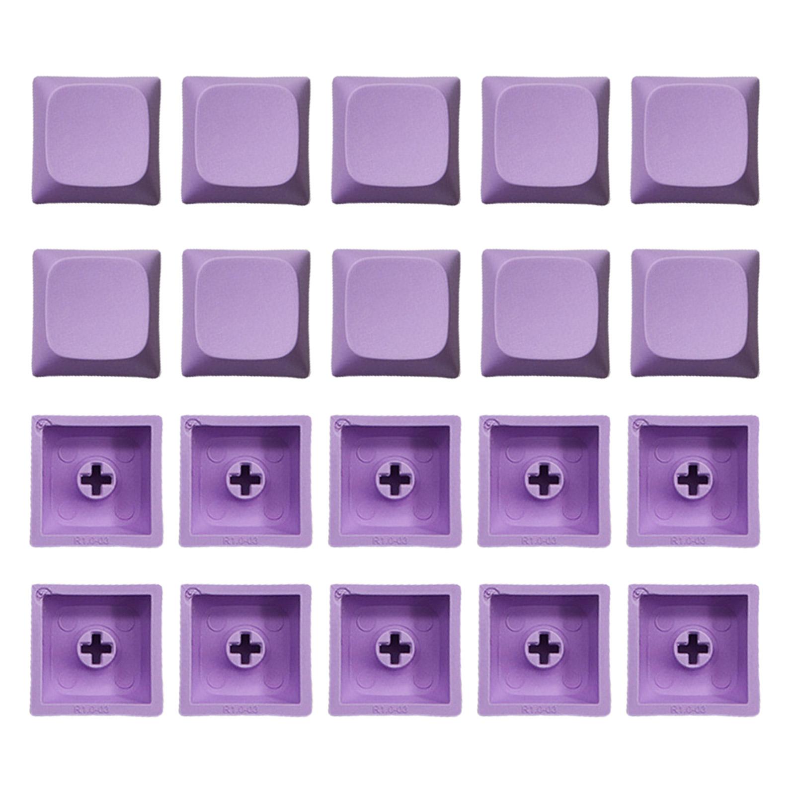 

20 шт. цветных колпачков клавиш PBT для механических клавиатур, пустые 1U настраиваемые колпачки клавиш с комфортным нажатием фиолетовый