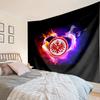 Flaming Heart Frankfurt Emblem Tapestry, Unique Design Tapestry, Wall Decor for Bedroom,Livingroom, Playroom,Heartwarming Fan Holiday Gifts