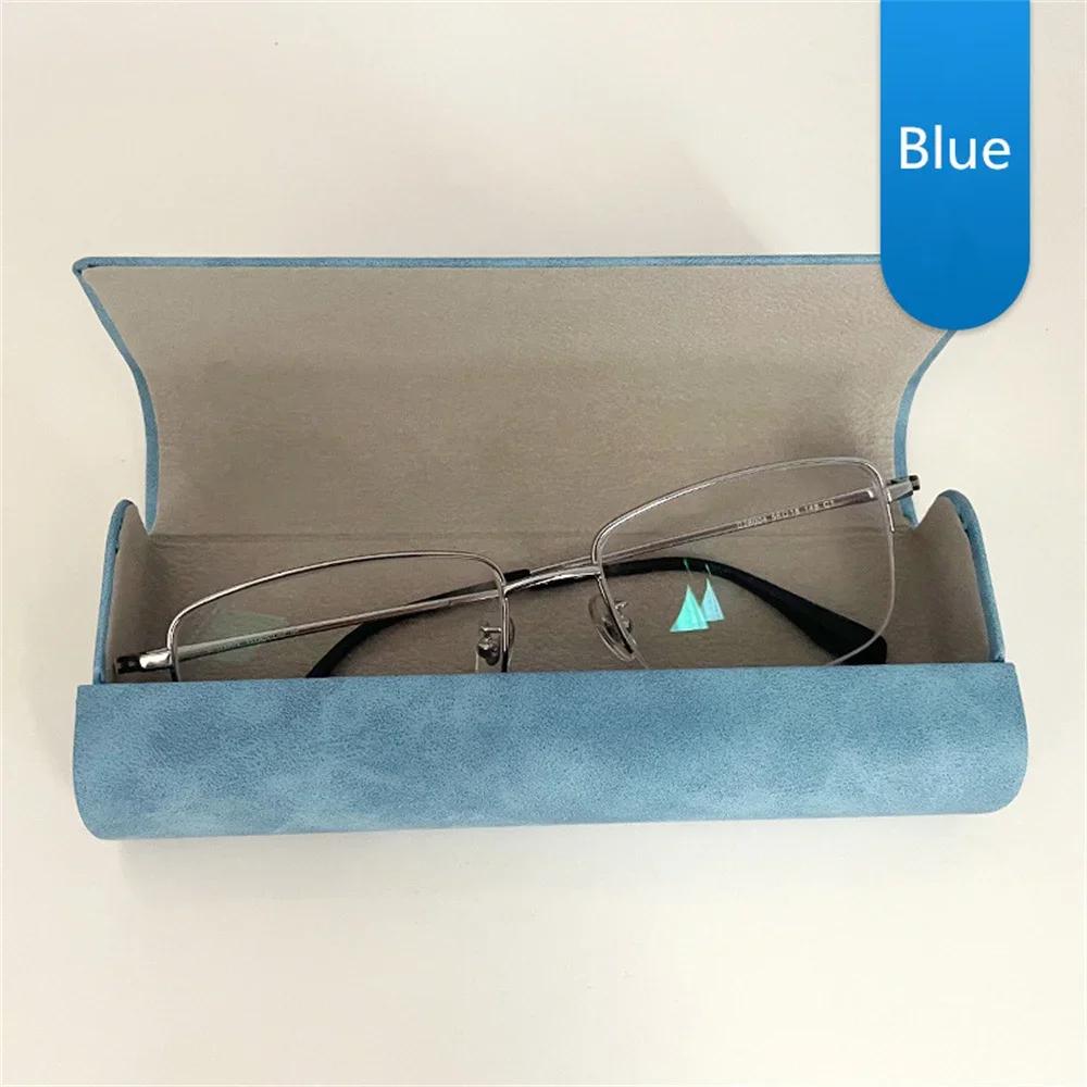 Simple Leather Eyeglasses Case Optical Retro Myopia Glasses Sunglasses Storage Box Fashion For Men Women Eyewear Accesssories
