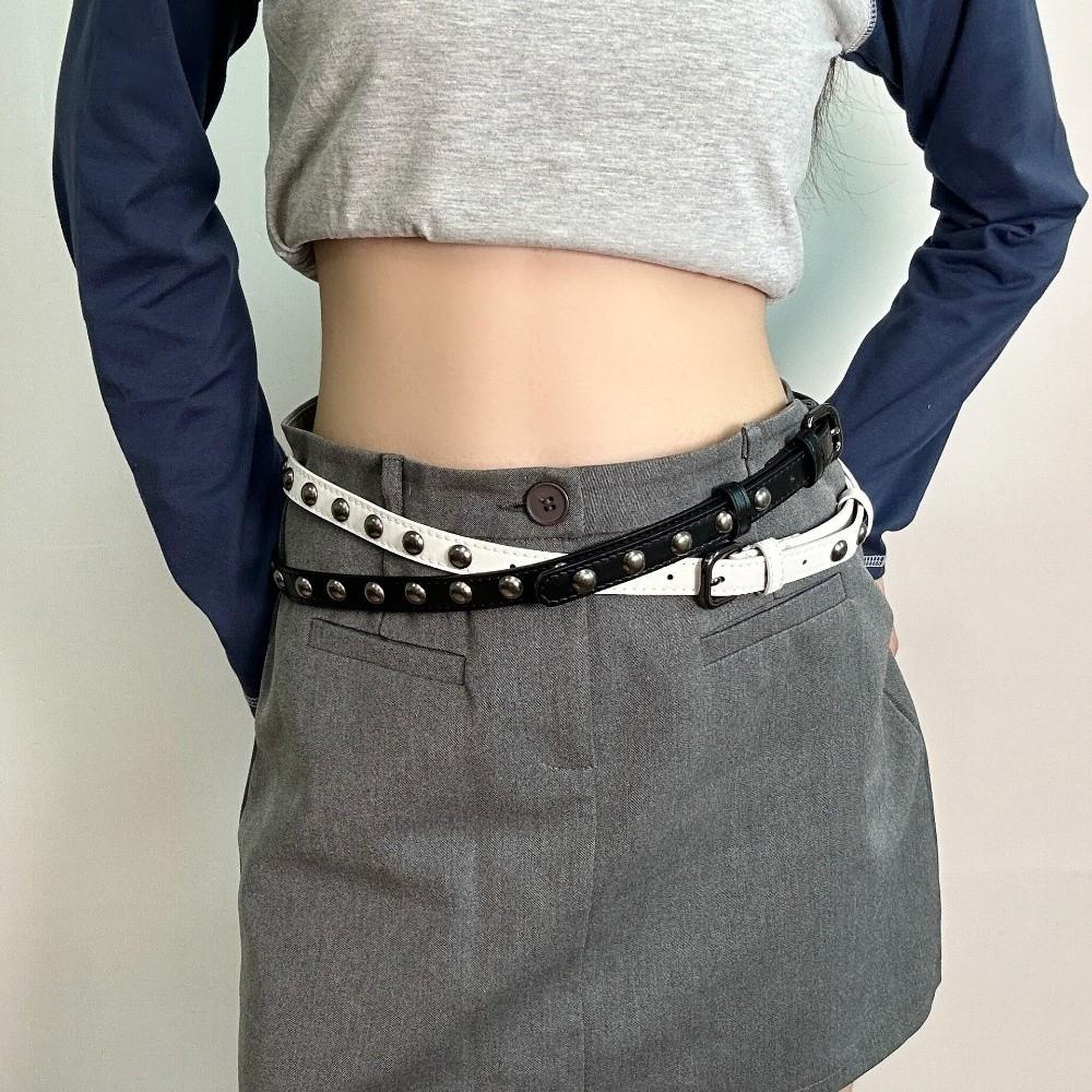 Versatile Rivet Belt Retro Jeans Pants Belt Y2K Waist Chain Strap  for Women