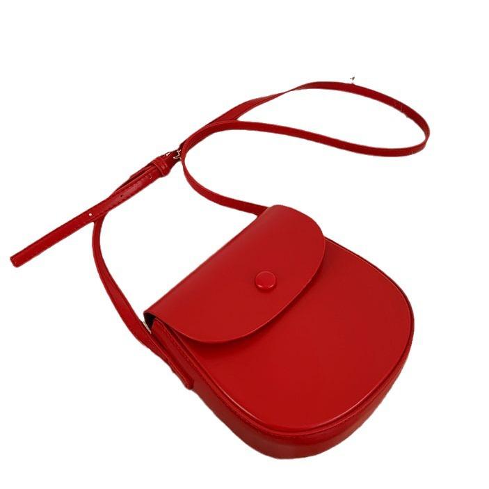 Five-color Candy Bag New Year Red Small Bag Korean Ins One-shoulder Versatile Crossbody Mobile Phone Bag Retro Saddle Bag Women