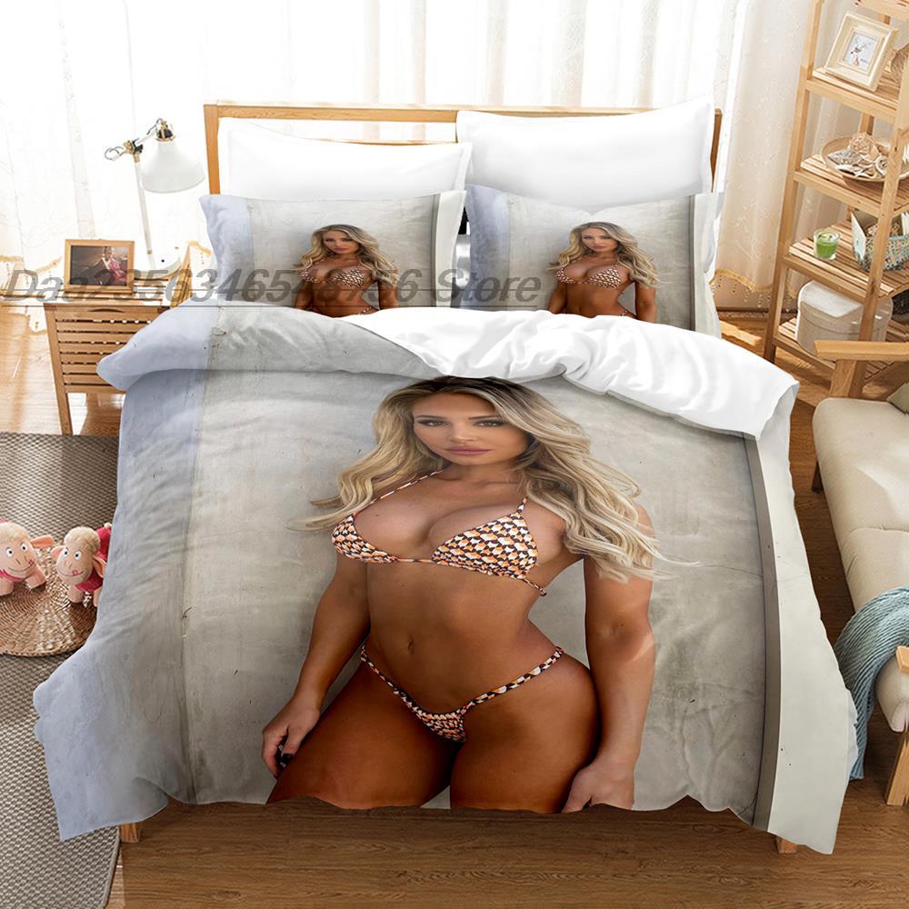 Bikini Gilr Bedding Collection Single Twin Full Queen King Size Bed Collection Aldult Bedroom Duvetcover Collections Kawaii Sexy Big Breasts Camas