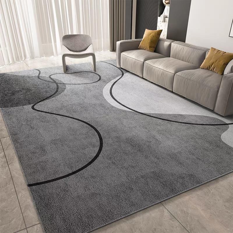 Simple Crystal Velvet Carpet Nordic Bedroom Light Luxury Sofa Bedside Home Mat Modern Large Area Living Room Carpet 1200MMx1600MM