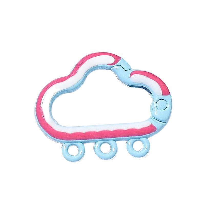 Colorful Cloud Spring Buckle Pendant Keyring - DIY Jewelry Accessory