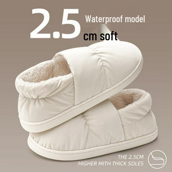 Herren- & Damen-Wasserdichte Rutschfeste Plüschpantoffeln - Warme Baumwolle für den Innenbereich, Übergrößen für Herbst und Winter verfügbar