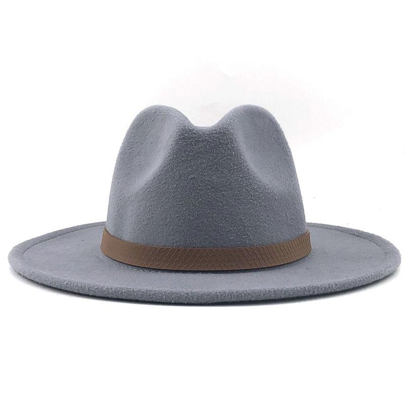 Large bord automne Trilby casquettes femme mâle haut tendance chapeau Jazz casquette hiver Panama chapeau Vintage Fedoras hommes Mafia chapeau feutre 56-60CM