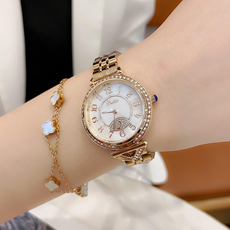 Fashion Steel Belt Wind Diamond Trend Personality Girls Shell Face Ladies Watch Women
