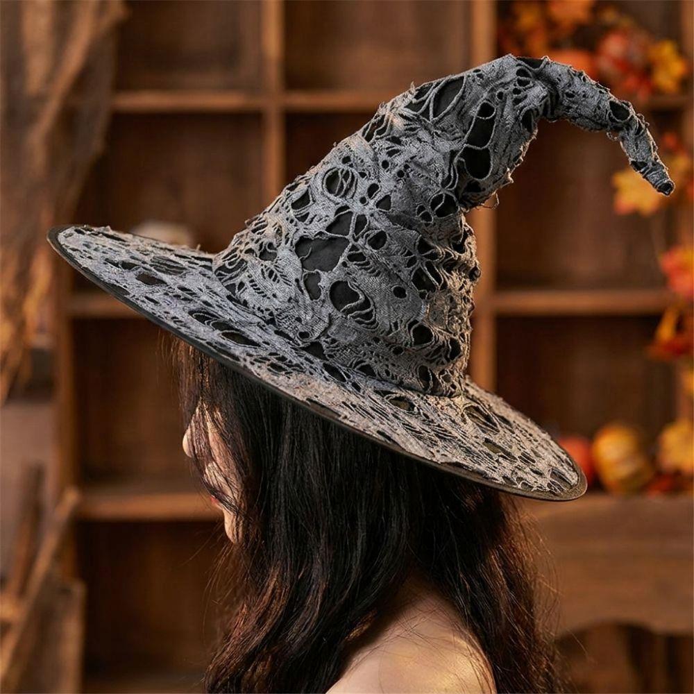 Gothic Halloween Wizard Hat Tall Pointed Cone Top Cosplay Witch Cap Cosplay Events