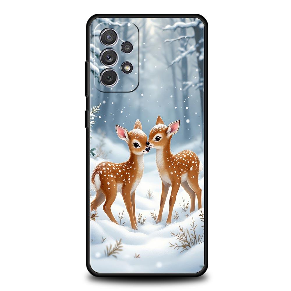 Cartoon Animal Deer Phone Case for Samsung Galaxy A55 A35 A15 A14 A13 A25 A54 A51 A71 A72 A73 A32 A52 A41 5G Soft TPU Shell Bags
