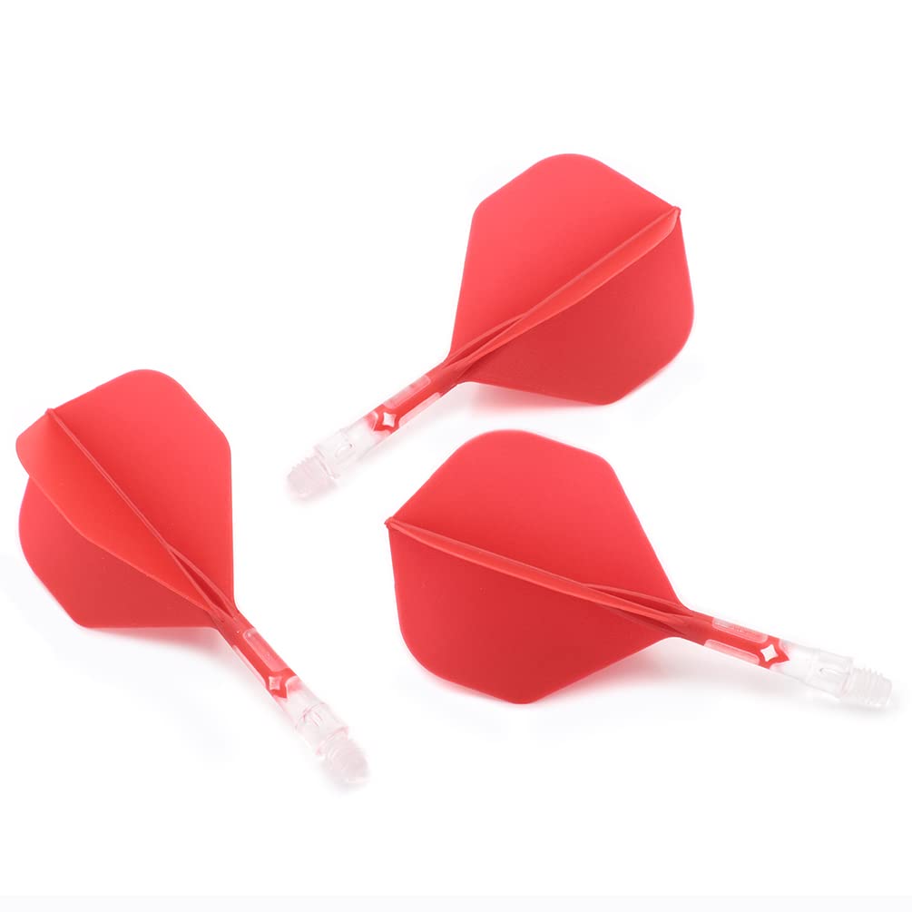 Cuesoul ROST T19 Shaft Integrated Big Standard Red Clear Small Two-Tone Dual-Material Flights, Shape, 3-Club Set, Flights, Shafts, (CS-AK57DB2S)