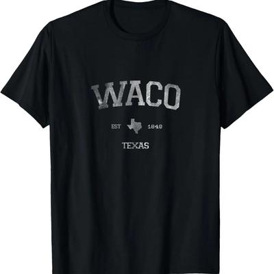 Classic Waco Texas TX State Vintage Sports Style T-Shirt