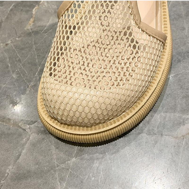 Balíček Sandály na hlavě Dámské Léto Venkovní nošení Síťované duté Prodyšné Boty s velkou hlavou Silné na podpatku Římské boty