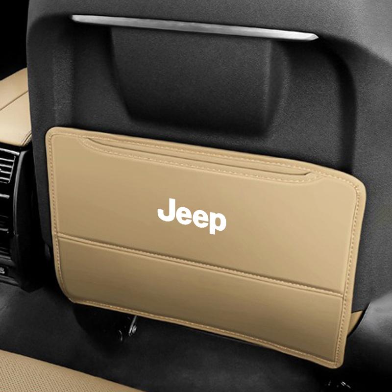 1pcs Car Seat Back Protector Anti Kick Pad Prevent Dirt Leather Cover For Jeep Renegade Wrangler JL JK Gladiator Grand Cherokee AKZ1