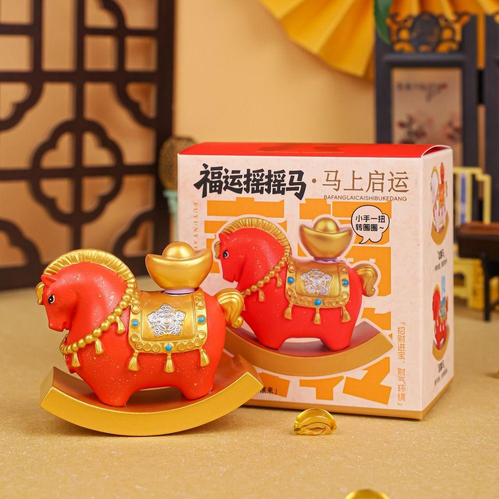 Resin Horse Year Figurines Year of The Horse Mascot Horse Miniature Chinese Style Blessing Horse Statue New Year Gift