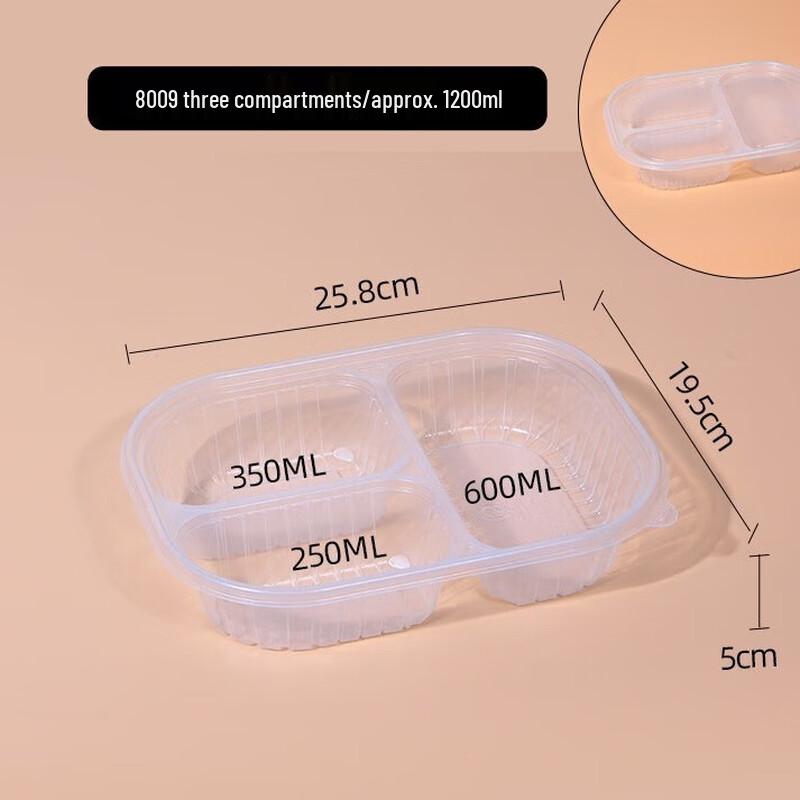 Chahua Disposable 3-Compartment Food Container