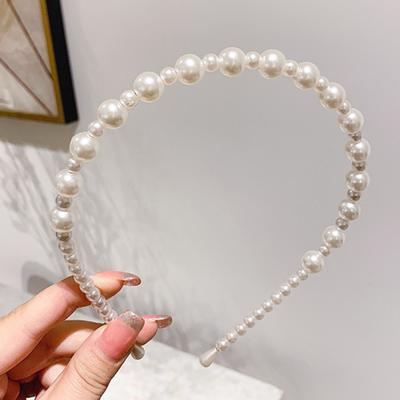 Fashion Women Hair Hoop Handmade Non-slip Faux Pearls Headband Accessory for Wedding